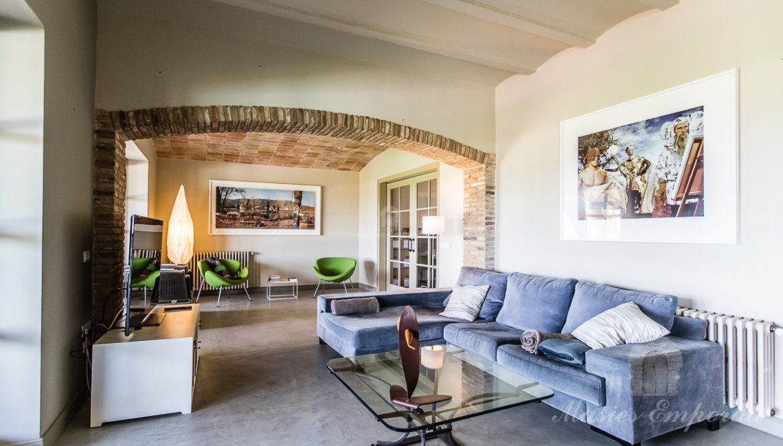 Living room with fireplace in the house