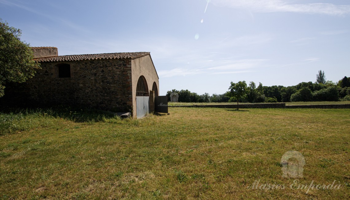 View of the barn and garden