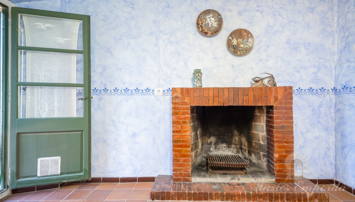 Fireplace in the living room 