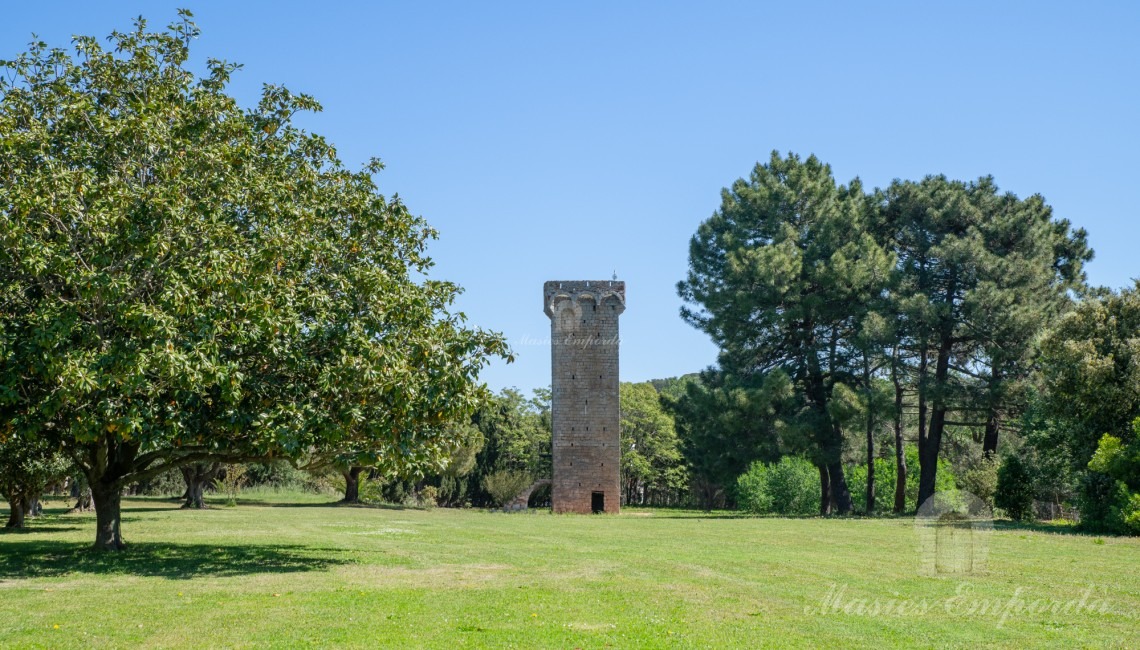 View of the medieval tower of the property