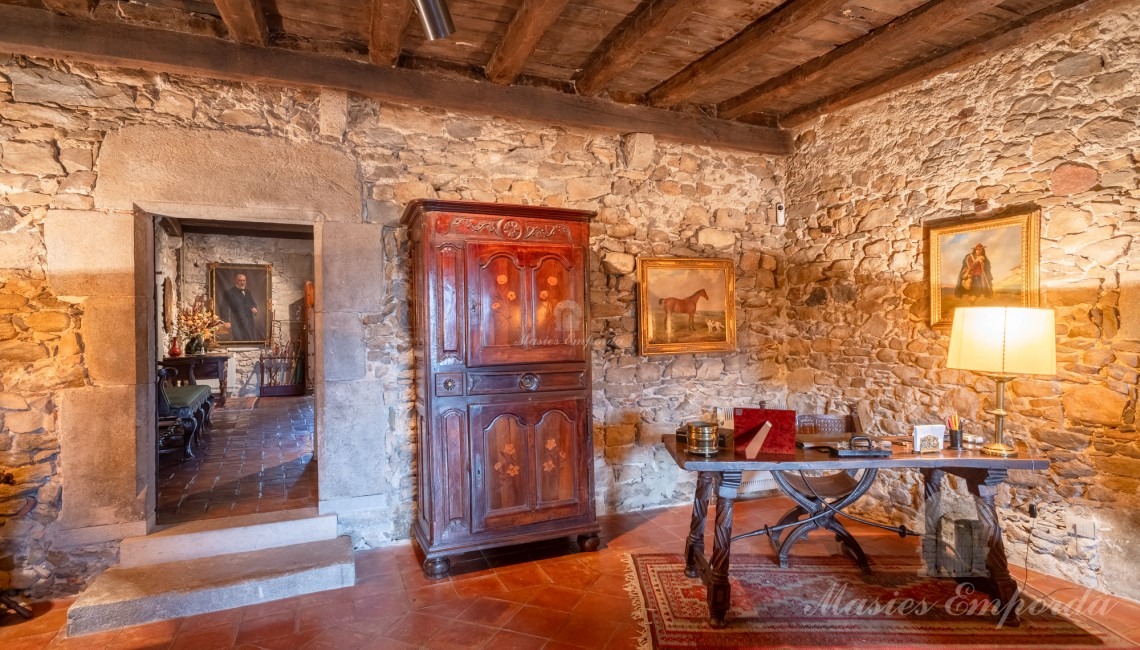 Living room with fireplace