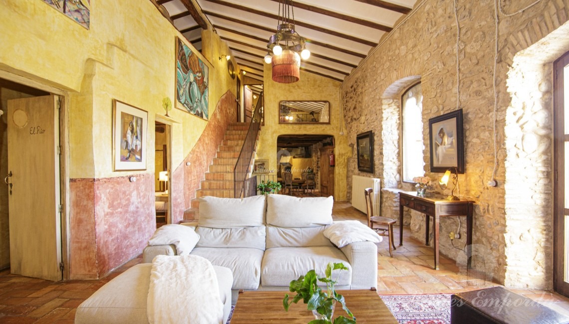 Living room with fireplace