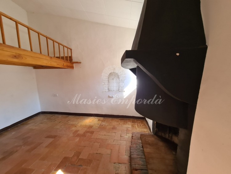 Bedroom with fireplace